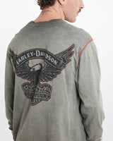 Harley Davidson Long Sleeve Tee <br>L , The Real Deal , newtown, sydney, australia, thrift store, opshop, preloved, secondhand, sustainable, retro, antique, 70s, 80s, 90s, 2000s, 00s, fashion, clothing, streetwear, trendy, garment, style, boutique, store, shop, archive, sale, cheap, best, top