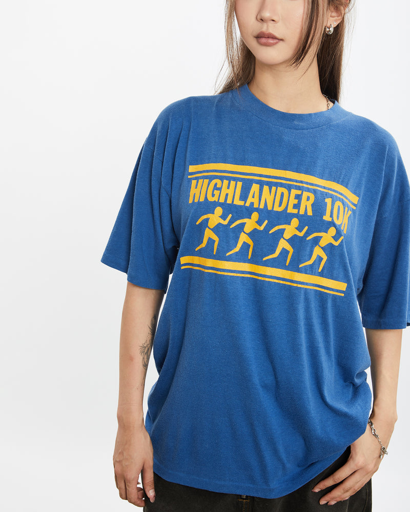 Vintage 80s Highlander 10K Marathon Tee <br>S , The Real Deal , newtown, sydney, australia, thrift store, opshop, preloved, secondhand, sustainable, retro, antique, 70s, 80s, 90s, 2000s, 00s, fashion, clothing, streetwear, trendy, garment, style, boutique, store, shop, archive, sale, cheap, best, top