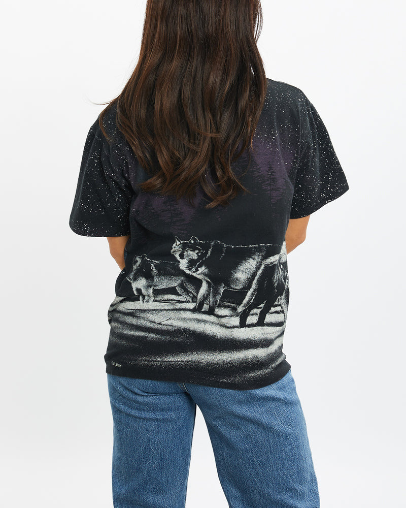 Vintage 90s All Over Print Wolf Wildlife Tee <br>XXS