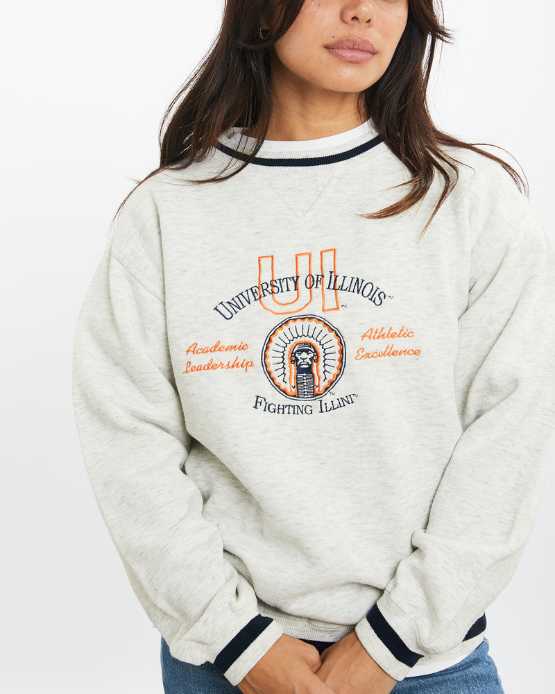 Vintage 90s NCAA University of Illinois Fighting Illini Sweatshirt <br>XXS , The Real Deal , newtown, sydney, australia, thrift store, opshop, preloved, secondhand, sustainable, retro, antique, 70s, 80s, 90s, 2000s, 00s, fashion, clothing, streetwear, trendy, garment, style, boutique, store, shop, archive, sale, cheap, best, top