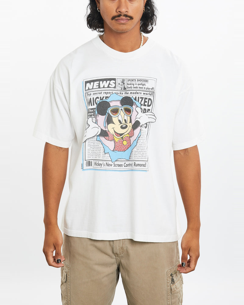 Vintage 90s Disney Mickey Mouse Front Page Tee <br>M