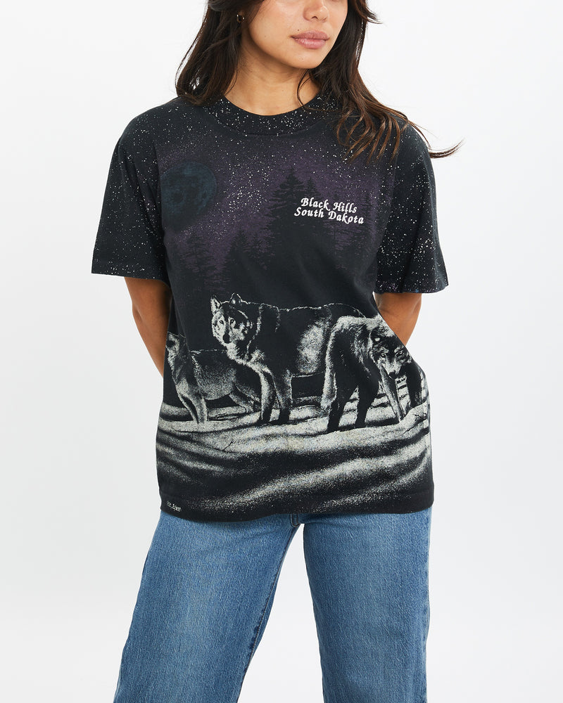 Vintage 90s All Over Print Wolf Wildlife Tee <br>XXS