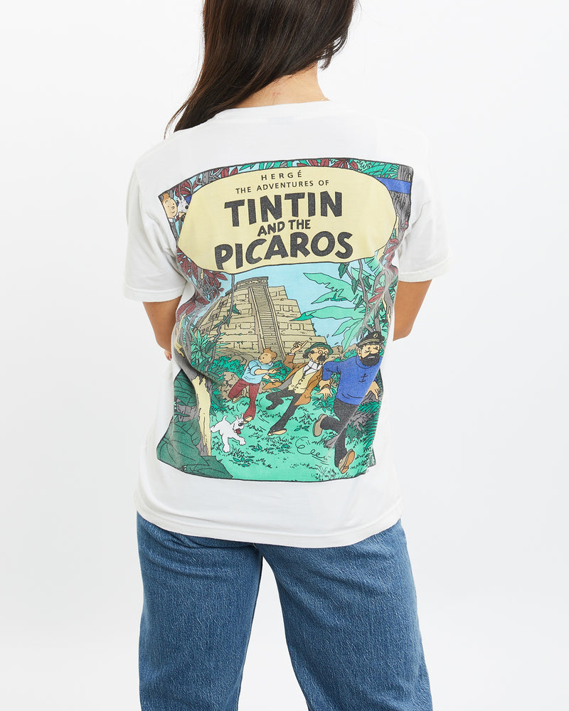 Vintage 90s The Adventures Of Tintin Tee <br>XXS , The Real Deal , newtown, sydney, australia, thrift store, opshop, preloved, secondhand, sustainable, retro, antique, 70s, 80s, 90s, 2000s, 00s, fashion, clothing, streetwear, trendy, garment, style, boutique, store, shop, archive, sale, cheap, best, top