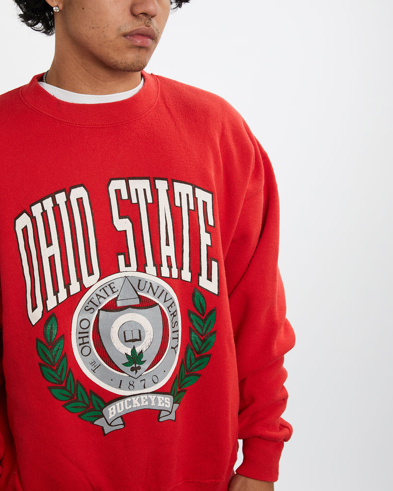 Vintage 90s NCAA Ohio State Buckeyes Sweatshirt <br>L , The Real Deal , newtown, sydney, australia, thrift store, opshop, preloved, secondhand, sustainable, retro, antique, 70s, 80s, 90s, 2000s, 00s, fashion, clothing, streetwear, trendy, garment, style, boutique, store, shop, archive, sale, cheap, best, top