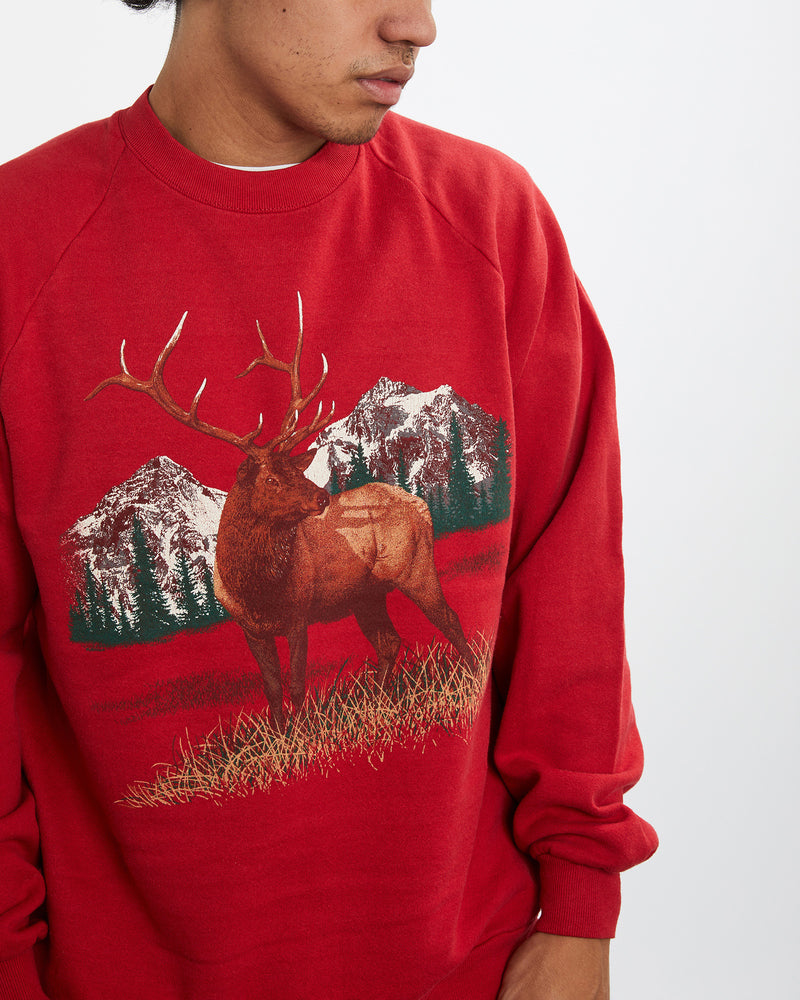 Vintage 90s Elk Wildlife Sweatshirt <br>L