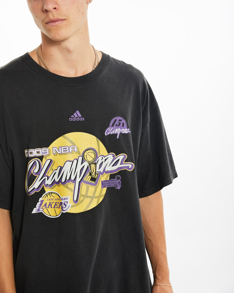 Vintage Adidas NBA Los Angeles Lakers Tee <br>L , The Real Deal , newtown, sydney, australia, thrift store, opshop, preloved, secondhand, sustainable, retro, antique, 70s, 80s, 90s, 2000s, 00s, fashion, clothing, streetwear, trendy, garment, style, boutique, store, shop, archive, sale, cheap, best, top