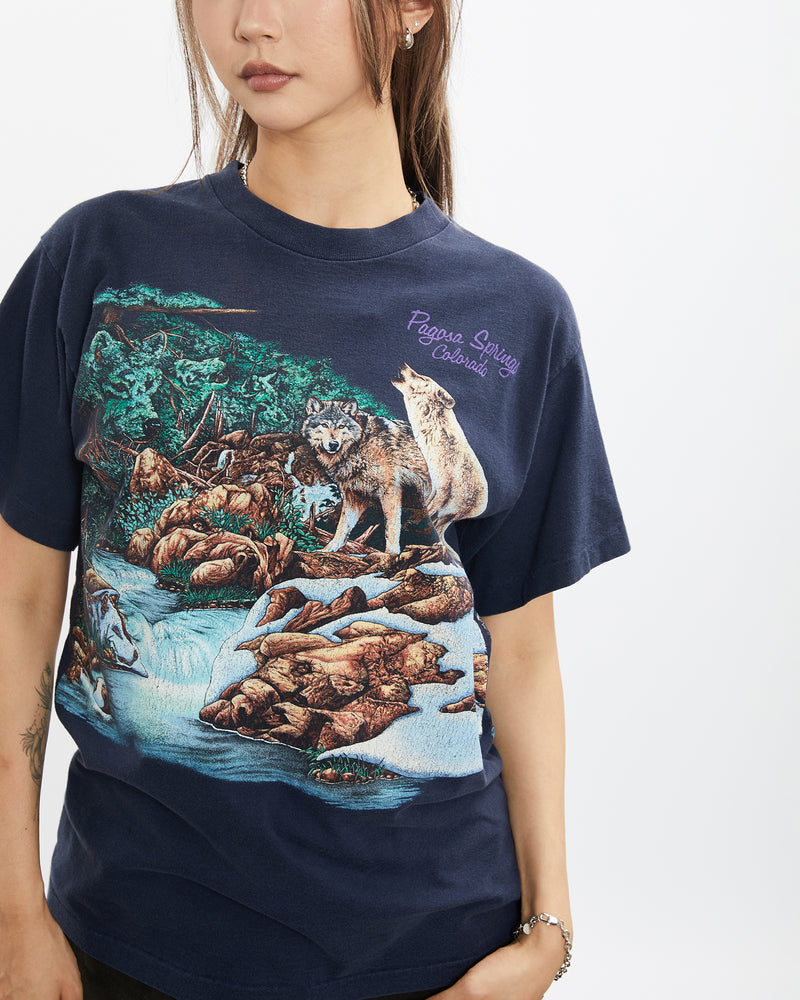 Vintage 1994 Pagosa Springs Colorado Wolf Wildlife Tee <br>S , The Real Deal , newtown, sydney, australia, thrift store, opshop, preloved, secondhand, sustainable, retro, antique, 70s, 80s, 90s, 2000s, 00s, fashion, clothing, streetwear, trendy, garment, style, boutique, store, shop, archive, sale, cheap, best, top