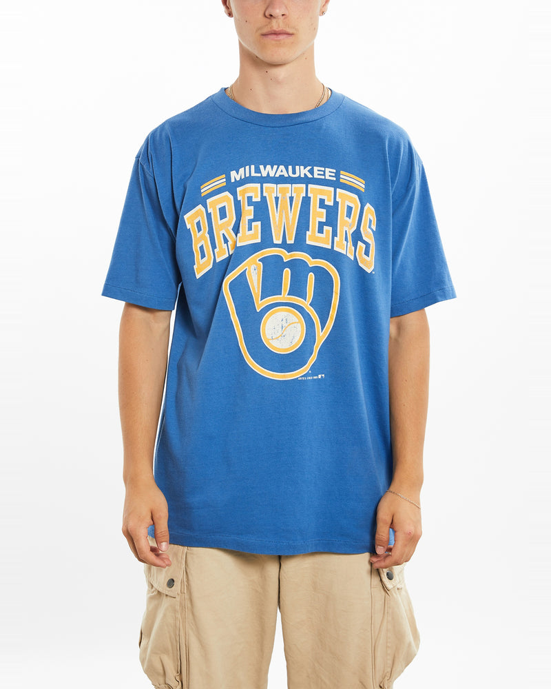 Vintage 1989 MLB Milwaukee Brewers Tee <br>L