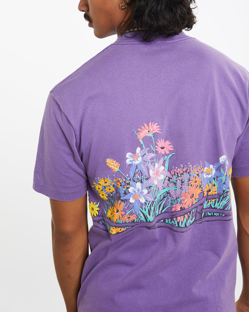 Vintage 1990 Floral Wildlife Tee <br>M