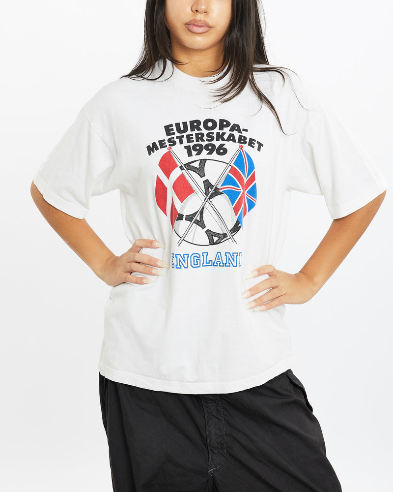 Vintage 1996 Europa Football 'England' Tee <br>S , The Real Deal , newtown, sydney, australia, thrift store, opshop, preloved, secondhand, sustainable, retro, antique, 70s, 80s, 90s, 2000s, 00s, fashion, clothing, streetwear, trendy, garment, style, boutique, store, shop, archive, sale, cheap, best, top