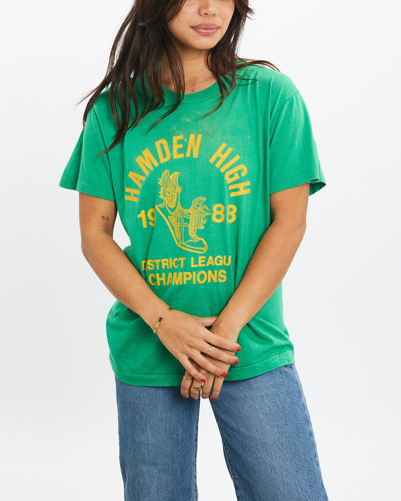 Vintage 1988 Hamden High 'District League Champions' Tee <br>XXS , The Real Deal , newtown, sydney, australia, thrift store, opshop, preloved, secondhand, sustainable, retro, antique, 70s, 80s, 90s, 2000s, 00s, fashion, clothing, streetwear, trendy, garment, style, boutique, store, shop, archive, sale, cheap, best, top