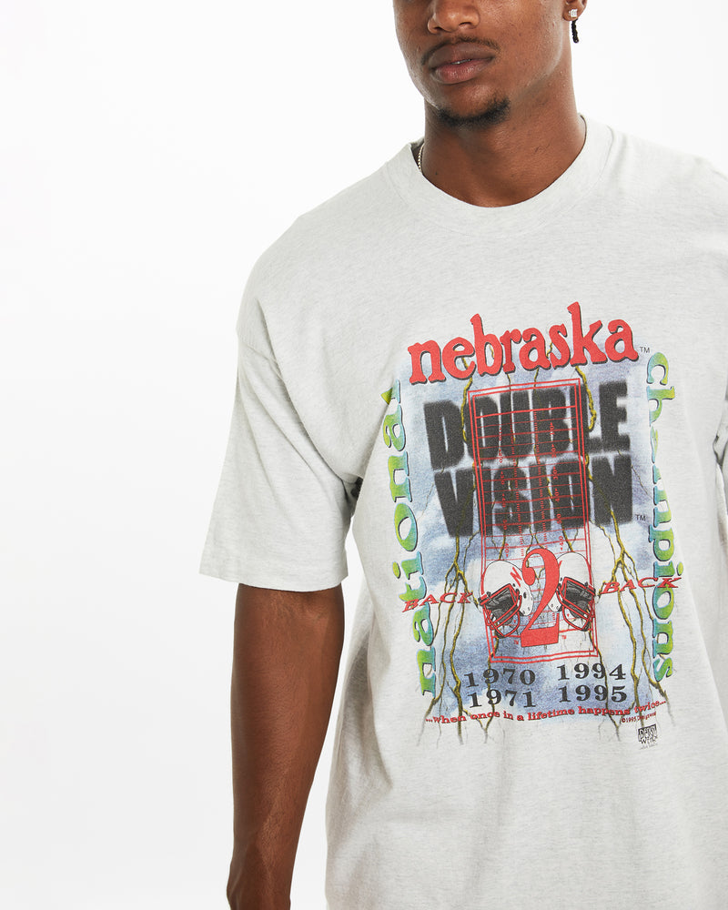 Vintage 1995 NCAA University of Nebraska Huskers Tee <br>XXL , The Real Deal , newtown, sydney, australia, thrift store, opshop, preloved, secondhand, sustainable, retro, antique, 70s, 80s, 90s, 2000s, 00s, fashion, clothing, streetwear, trendy, garment, style, boutique, store, shop, archive, sale, cheap, best, top