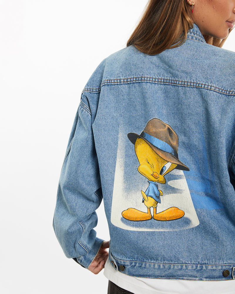 Vintage Looney Tunes Tweety Denim Jacket <br>M , The Real Deal , newtown, sydney, australia, thrift store, opshop, preloved, secondhand, sustainable, retro, antique, 70s, 80s, 90s, 2000s, 00s, fashion, clothing, streetwear, trendy, garment, style, boutique, store, shop, archive, sale, cheap, best, top