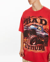 Vintage 90s Bad Attitude Monster Truck Tee <br>XL , The Real Deal , newtown, sydney, australia, thrift store, opshop, preloved, secondhand, sustainable, retro, antique, 70s, 80s, 90s, 2000s, 00s, fashion, clothing, streetwear, trendy, garment, style, boutique, store, shop, archive, sale, cheap, best, top