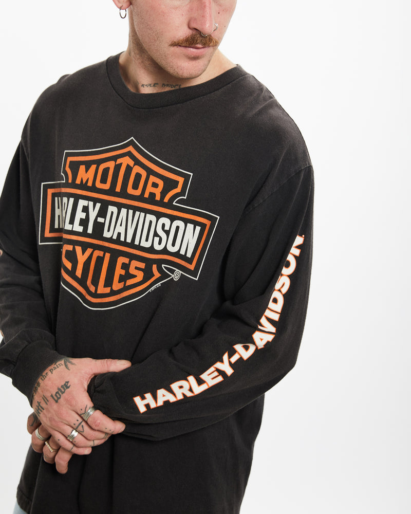 Harley Davidson Long Sleeve Tee <br>L , The Real Deal , newtown, sydney, australia, thrift store, opshop, preloved, secondhand, sustainable, retro, antique, 70s, 80s, 90s, 2000s, 00s, fashion, clothing, streetwear, trendy, garment, style, boutique, store, shop, archive, sale, cheap, best, top