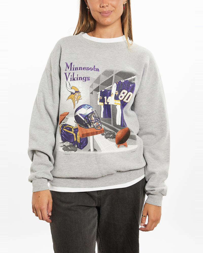 Vintage 1998 Minnesota Vikings Sweatshirt <br>M , The Real Deal , newtown, sydney, australia, thrift store, opshop, preloved, secondhand, sustainable, retro, antique, 70s, 80s, 90s, 2000s, 00s, fashion, clothing, streetwear, trendy, garment, style, boutique, store, shop, archive, sale, cheap, best, top