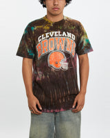 Vintage 1990 NFL Cleveland Browns Tie Dye Tee <br>L