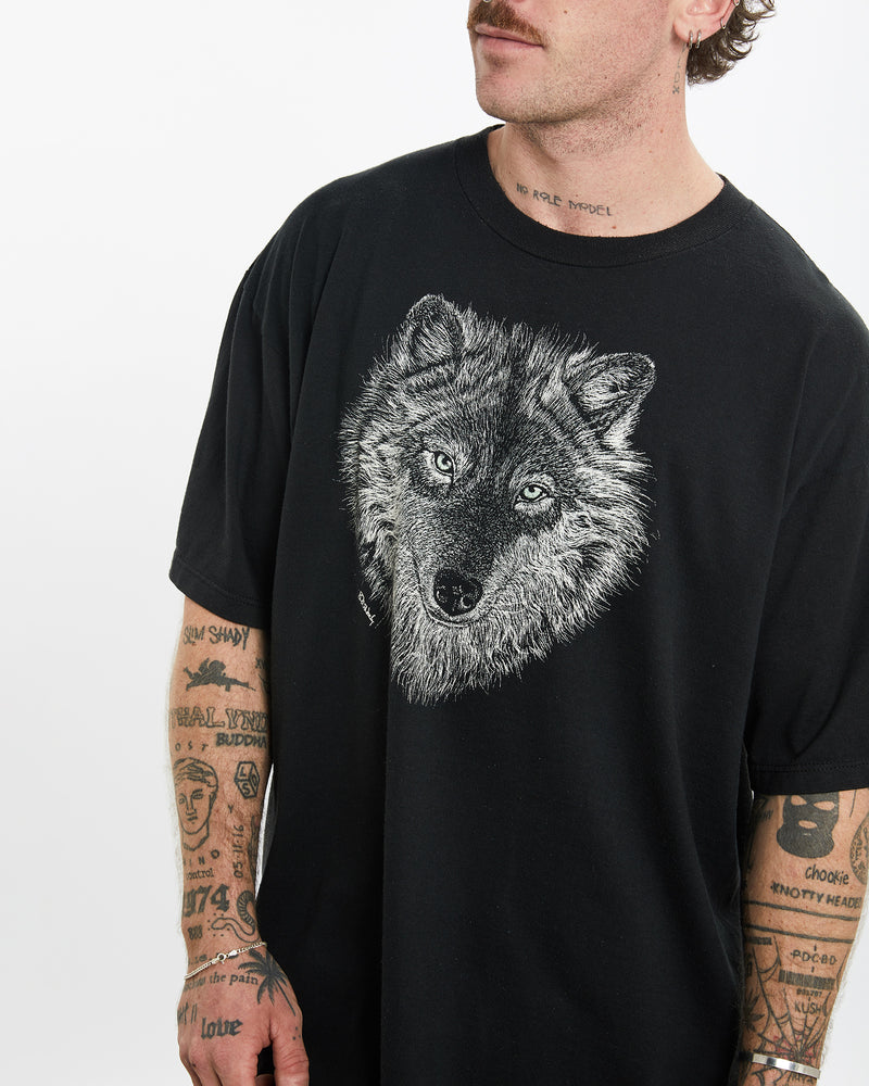 Vintage 90s Wolf Wildlife Tee <br>XL , The Real Deal , newtown, sydney, australia, thrift store, opshop, preloved, secondhand, sustainable, retro, antique, 70s, 80s, 90s, 2000s, 00s, fashion, clothing, streetwear, trendy, garment, style, boutique, store, shop, archive, sale, cheap, best, top