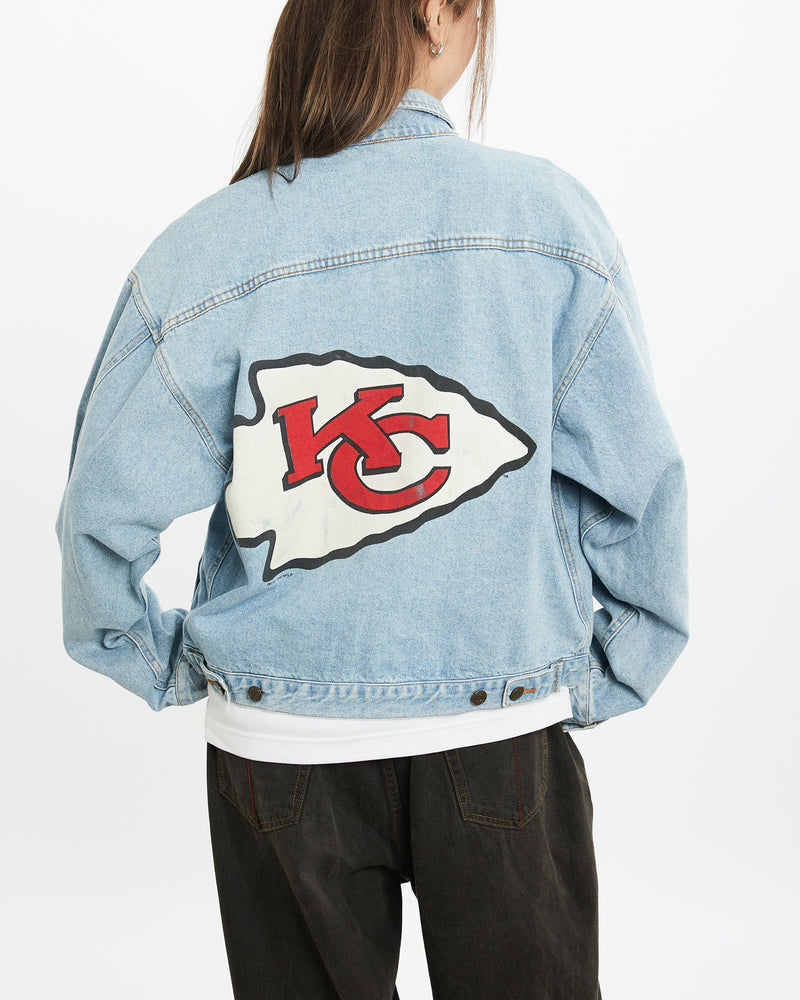 Vintage 90s NFL Kansas City Chiefs Denim Jacket <br>L