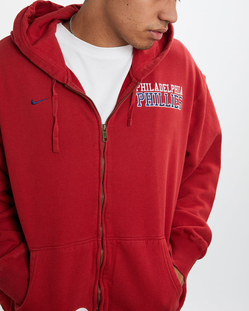 Vintage Nike MLB Philadelphia Phillies Hooded Sweatshirt <br>L