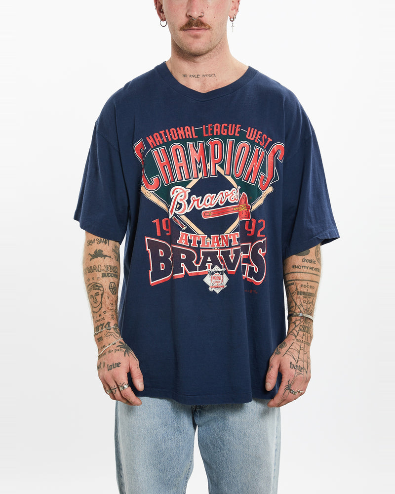 Vintage 1992 MLB Atlanta Braves Tee <br>XL , The Real Deal , newtown, sydney, australia, thrift store, opshop, preloved, secondhand, sustainable, retro, antique, 70s, 80s, 90s, 2000s, 00s, fashion, clothing, streetwear, trendy, garment, style, boutique, store, shop, archive, sale, cheap, best, top