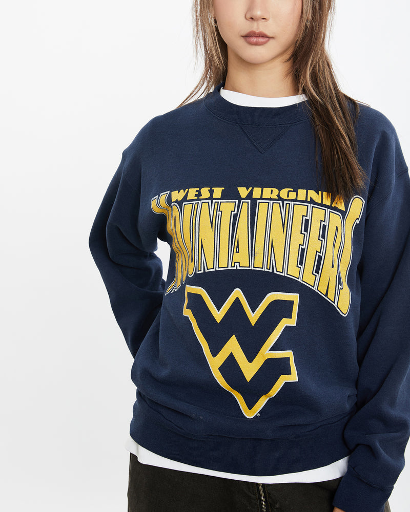 Vintage 90s NCAA West Virginia Mountaineers Sweatshirt <br>S , The Real Deal , newtown, sydney, australia, thrift store, opshop, preloved, secondhand, sustainable, retro, antique, 70s, 80s, 90s, 2000s, 00s, fashion, clothing, streetwear, trendy, garment, style, boutique, store, shop, archive, sale, cheap, best, top