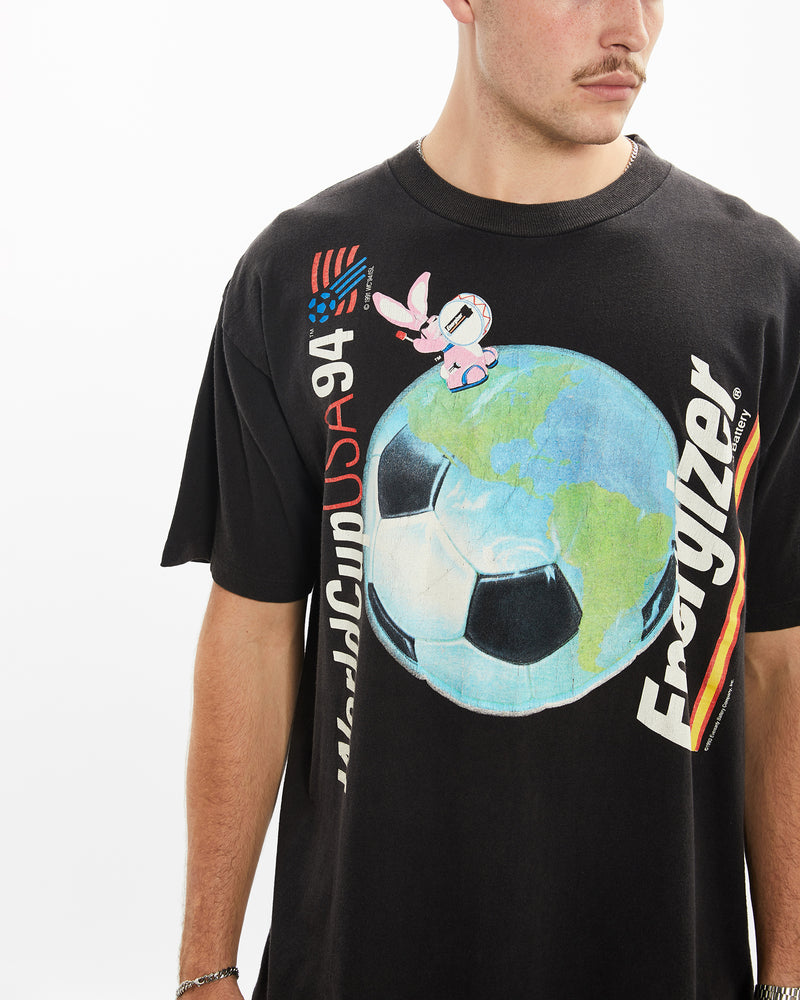 Vintage 1994 FIFA World Cup USA Energizer Tee <br>XL , The Real Deal , newtown, sydney, australia, thrift store, opshop, preloved, secondhand, sustainable, retro, antique, 70s, 80s, 90s, 2000s, 00s, fashion, clothing, streetwear, trendy, garment, style, boutique, store, shop, archive, sale, cheap, best, top