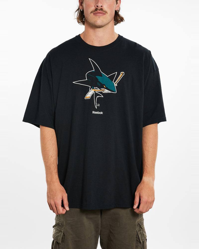 Vintage NHL San Jose Sharks Reebok Tee <br>XXL , The Real Deal , newtown, sydney, australia, thrift store, opshop, preloved, secondhand, sustainable, retro, antique, 70s, 80s, 90s, 2000s, 00s, fashion, clothing, streetwear, trendy, garment, style, boutique, store, shop, archive, sale, cheap, best, top